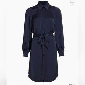 Ramy Brook's Ayla Tie-Front Elegant Navy Blue Shirt Dress